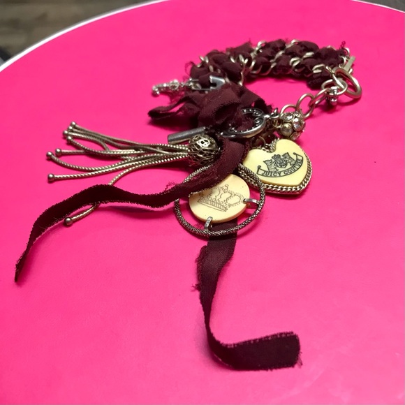 Juicy Couture boho ragged look bracelet w/ charms - Picture 1 of 8